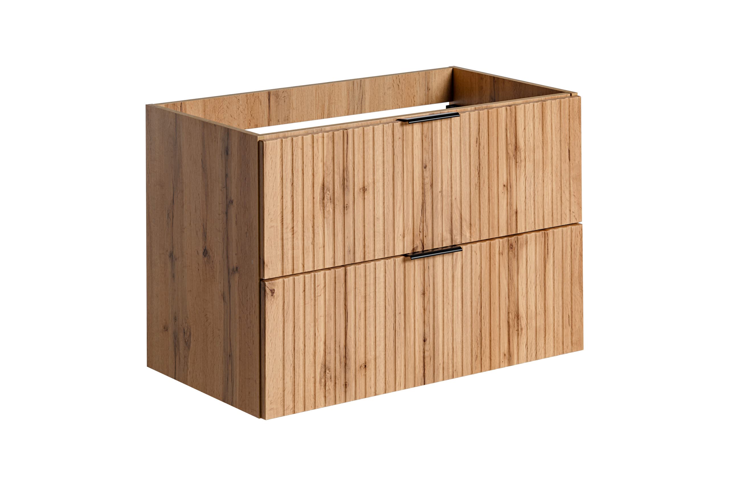 PIASKI ADEL Meuble de Lavabo Suspendu en Chêne - Plan de Travail ou Lavabo Encastré 80 cm - Pour Salle de Bain (Meuble Uniquement)