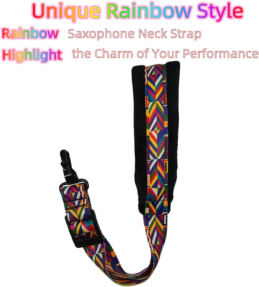 Amazon.com: Xinlinke Saxophone Neck Strap Soft Padded Rainbow Amazon.com: Xinlinke Saxophone Neck Strap Soft Padded Rainbow