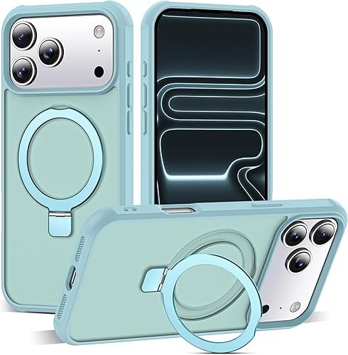 Miniatura 132 de Funda de grado militar compatible con iPhone 14 Plus de 6.7 pulgadas, con soporte magnético invisible tipo anillo, compatible con MagSafe y gran