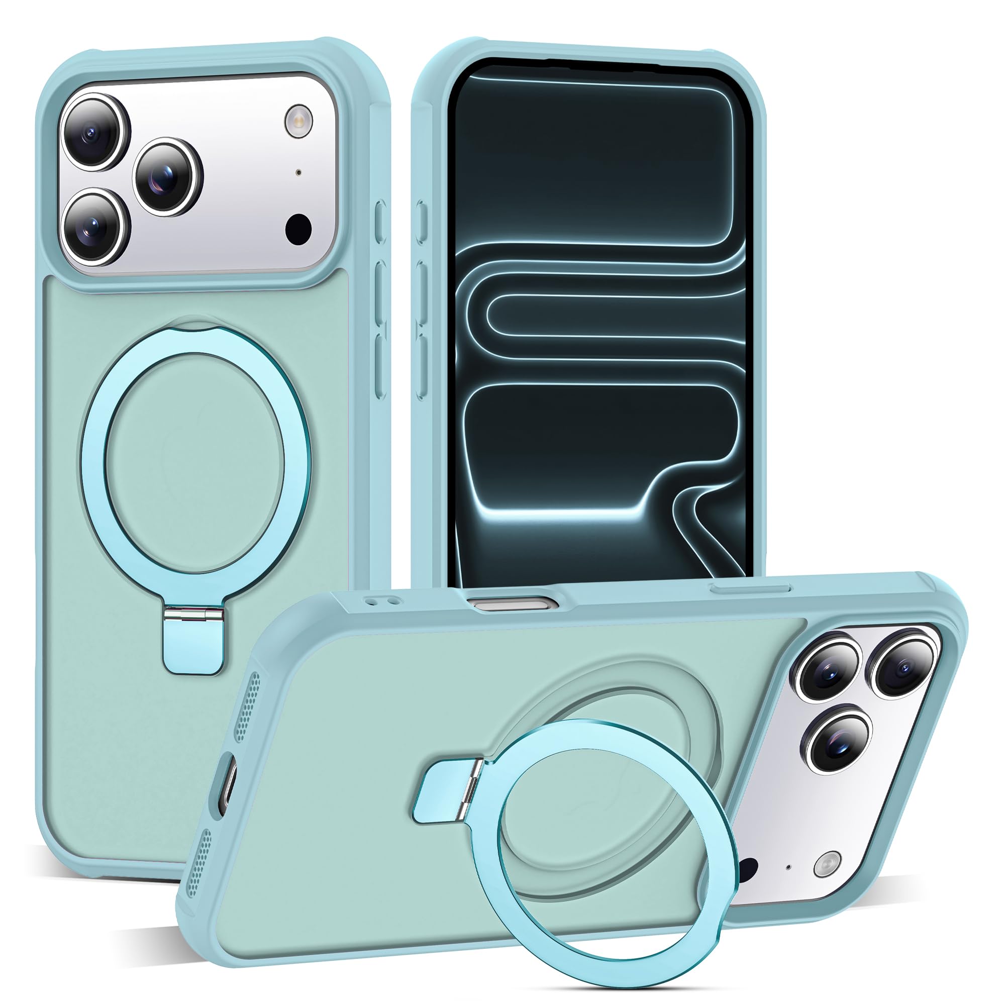Compatible with iPhone 17 Pro Max Case with Stand,Blue
