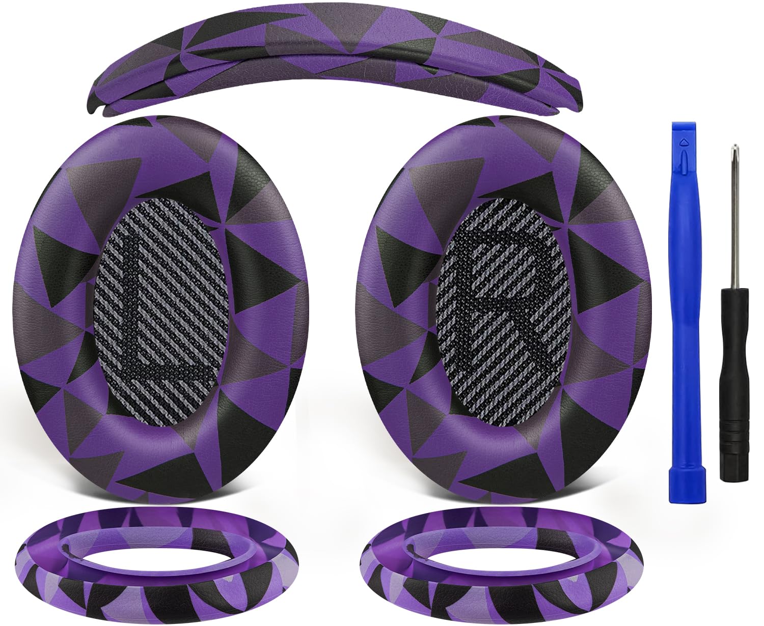 SOULWIT Ear Pads Cushions + Headband + Silicone Earpads Cover Protector, Replacement Kit for Bose QuietComfort 35 QC35