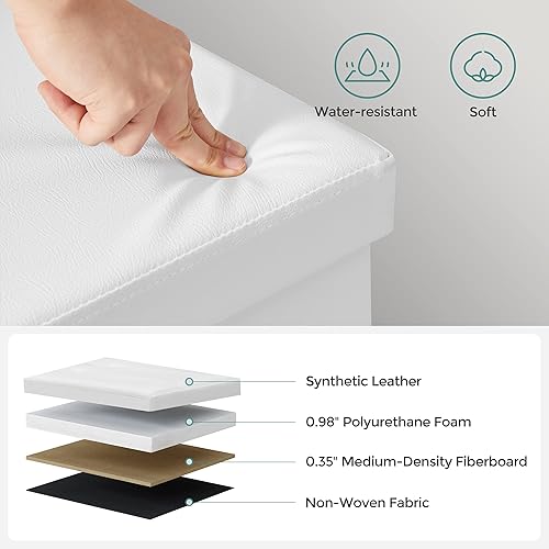 Miniatura 38 de SONGMICS MAZIE Collection - Banco otomano de almacenamiento de 30 pulgadas con tapa abatible, reposapiés de almacenamiento, carga de 660 libras,