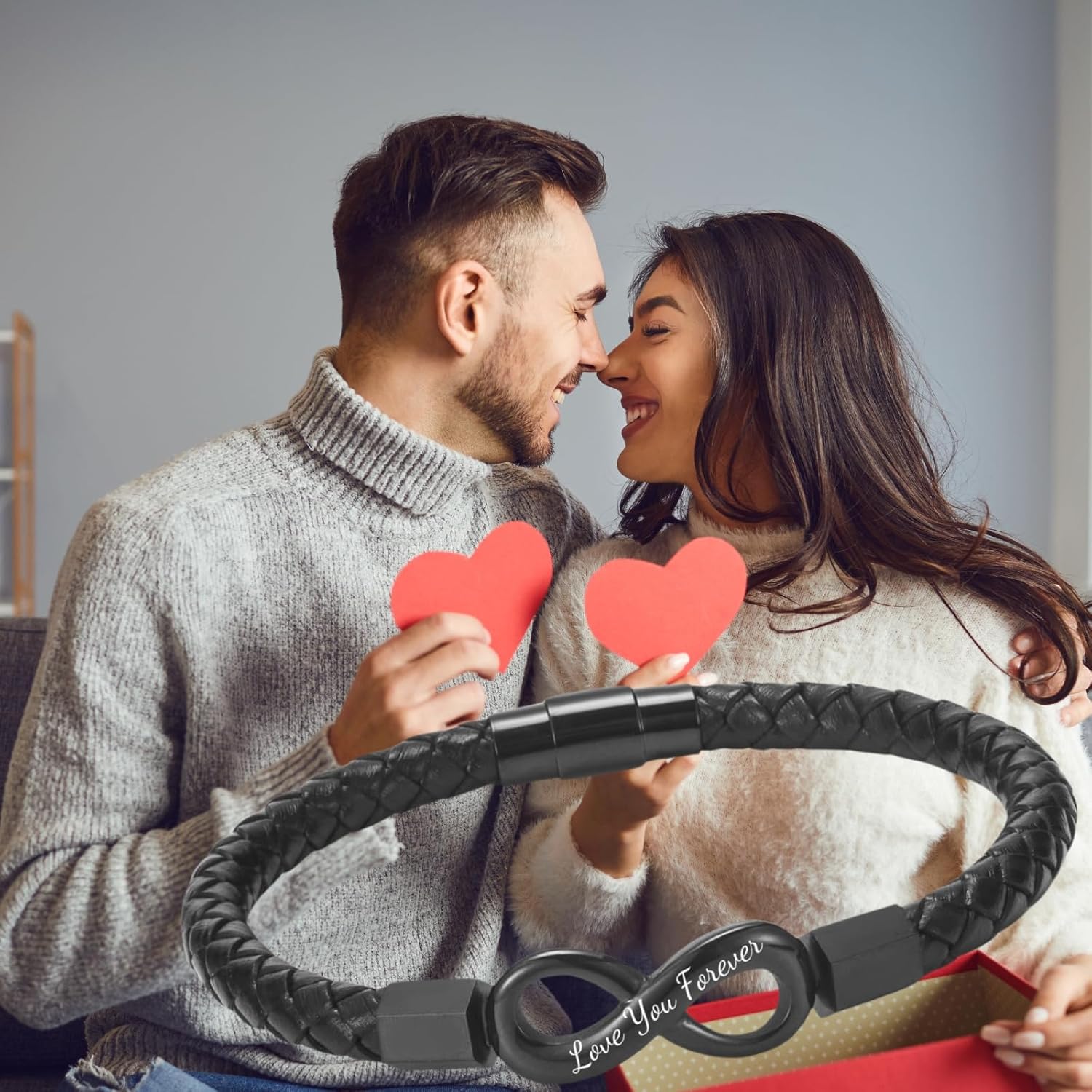 Coolvy To My Man Straighten Your Crown Bracelet for Husband Boyfriend Mens Braided Leather Bracelets Valentine Birthday Christmas Gifts for Him - Image 2