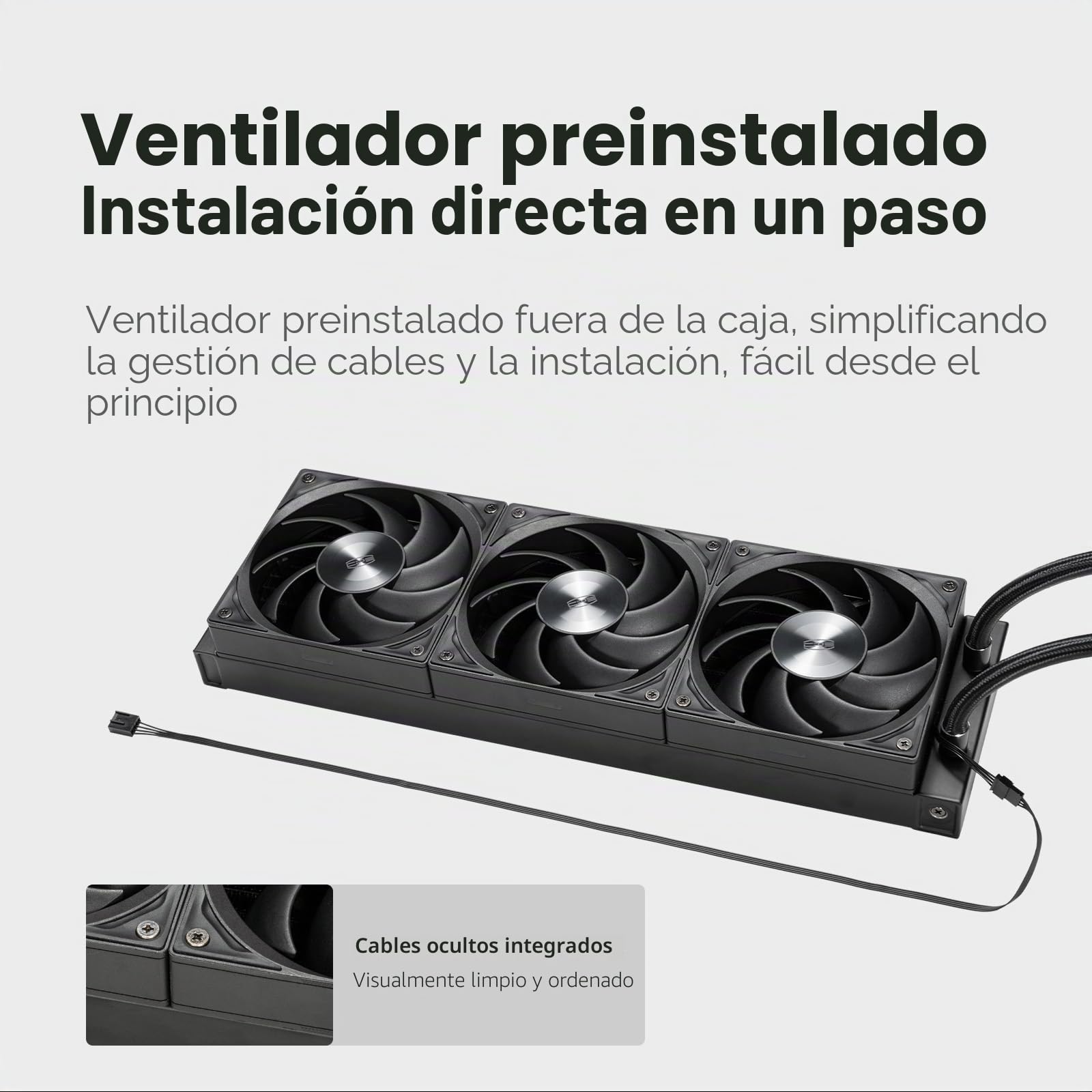 PCCOOLER AIO Enfriador líquido para CPU, pantalla LCD IPS de 2,4 pulgadas, enfriador líquido de 360 mm compatible con AM4, AM5, Intel LGA 1700/1851/115X CPS (DS360 Display BK)
