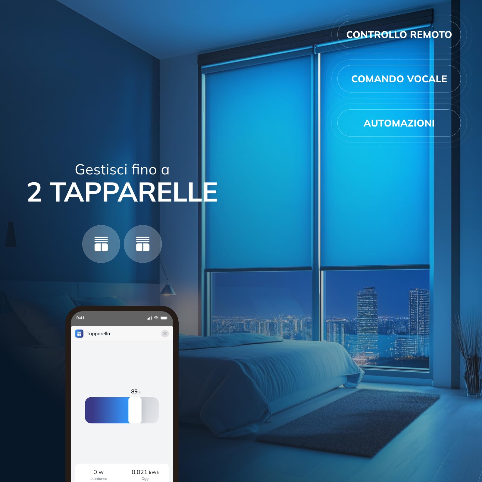 Freedompro Interruttore Smart WiFi Controlla 2 Tapparelle, Persiane Avvolgibili, Modulo Smart Home DIN H Relè Compatibile con Matter, Apple Home, Alexa, Google Home, 110-240V 5A Quadro Elettrico