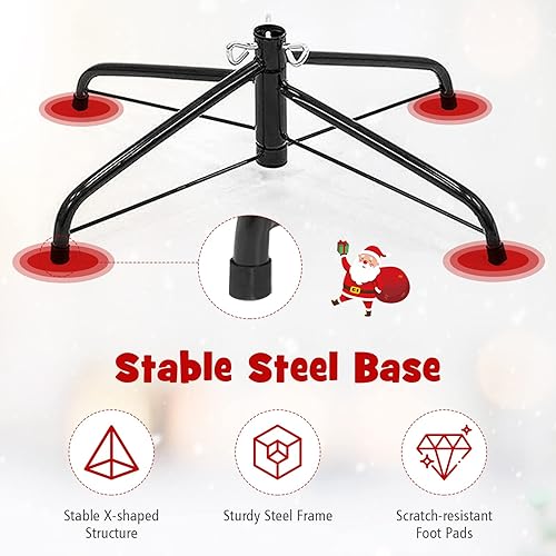 Miniatura 53 de Goplus - Árbol de Navidad artificial cónico de 6 pies, 340 puntas de rama, agujas de cloruro de polivinilo premium, delgado con soporte de metal