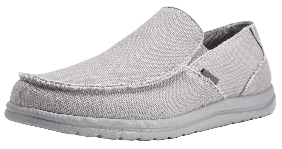 Canven Mens Canvas Shoes Slip On Loafers Deck Shoes Walking Lightweight Causal Slip-ons