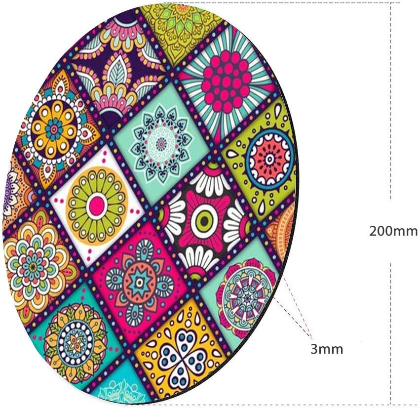 Galdas Mouse Pad Mousepad Round Gaming Mouse Pad Rubber Base Cloth Mouse Pads for Computers Laptop (Updated Version) … … (Mandala)
