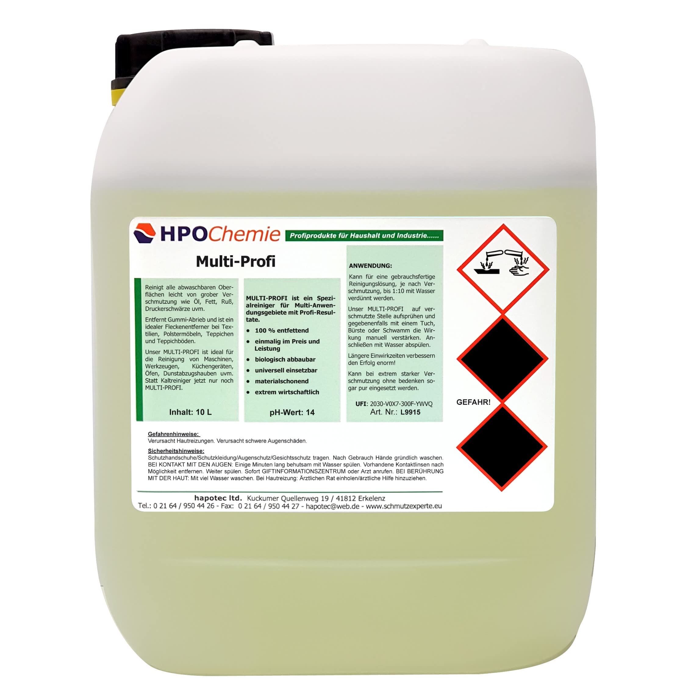 Multi-Profi Hochleistungsspezialreiniger 10ltr.