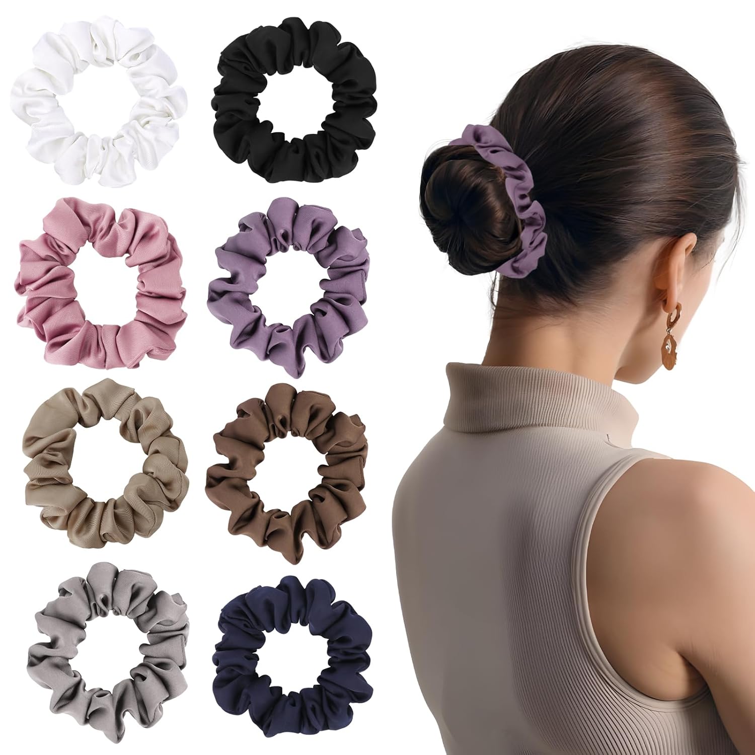 Amazon.com : Scrunchies for Women,Silk Satin Hair Scrunchies,Elastic ...