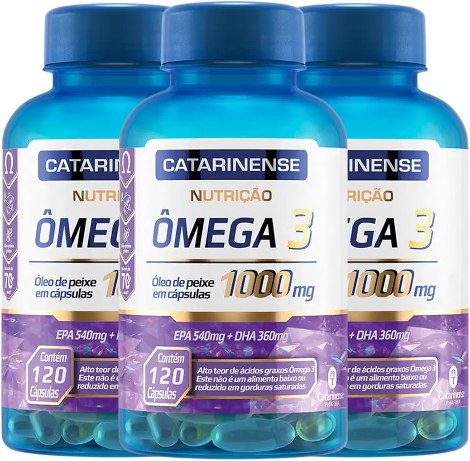 Kit 3un Ômega 3 Catarinense 1000mg - 120 Cápsulas