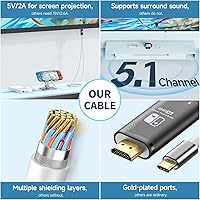 Vista 2 de Adaptador HDMI portátil mejorado compatible con Nintendo Switch 2017OLED solamente, cable USB C a HDMI reemplaza el muelle de interruptor original