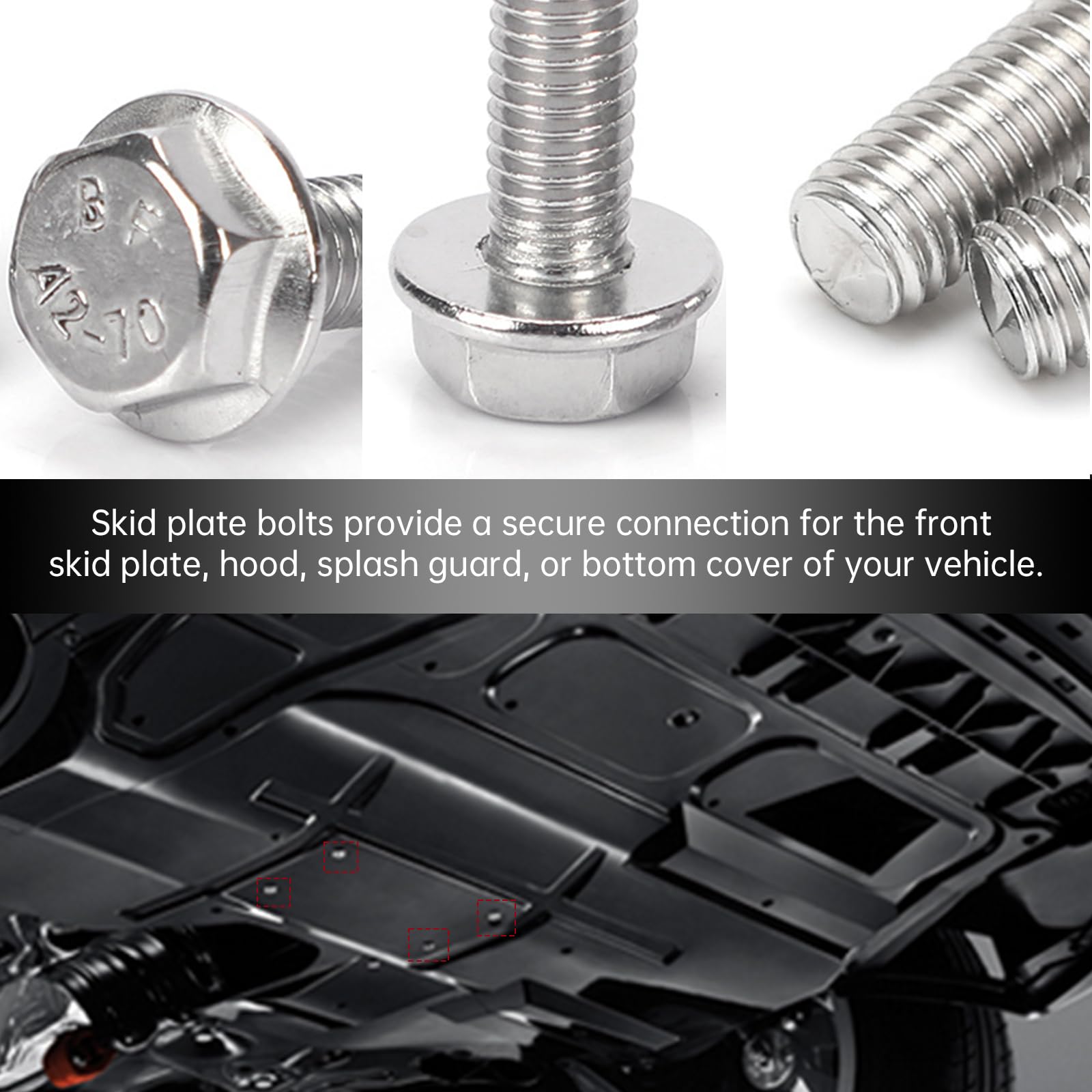 ロッド morethan AGS109MML Amazon.com: 4PCS Car Top Front Skid Plate Bolts, 304