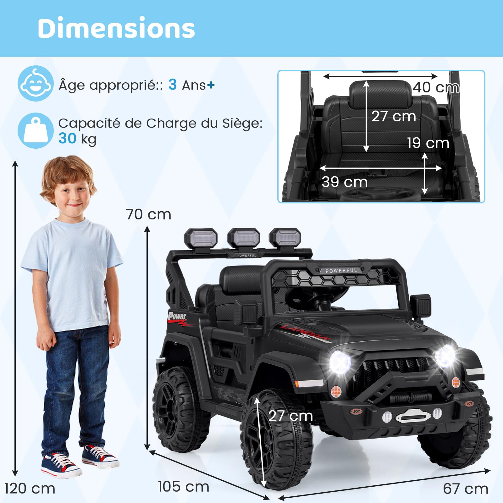 COSTWAY 12V Voiture Électrique Enfant avec Télécommande 2,4G, Véhicule Électrique avec Musique & Lumières LED, Démarrage Lent & 3 Vitesses, Charge 30kg pour Enfants de 3 Ans+ (Noir)