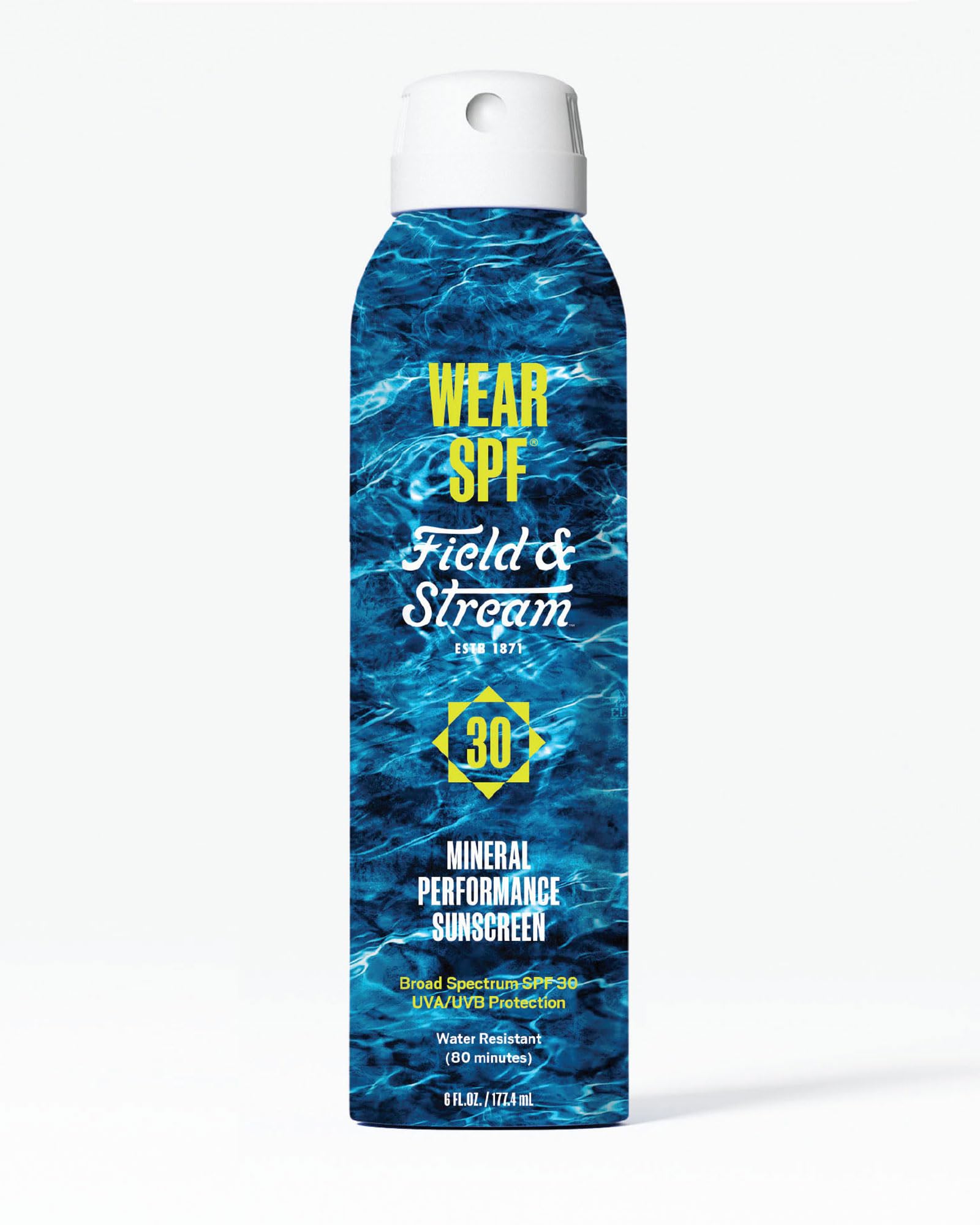 Field Stream WearSPF 30 Mineral Performance Sport Sunscreen Spray 6 Fl oz