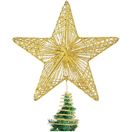 Amazon クリスマスツリートップ 星 クリスマス飾り 豪華 おしゃれ ツリートップ 装飾 パーツ 幸運星 ツリー用品 デコレーション アレンジ ゴールド 飾り ゴールド cm ツリートップ おもちゃ