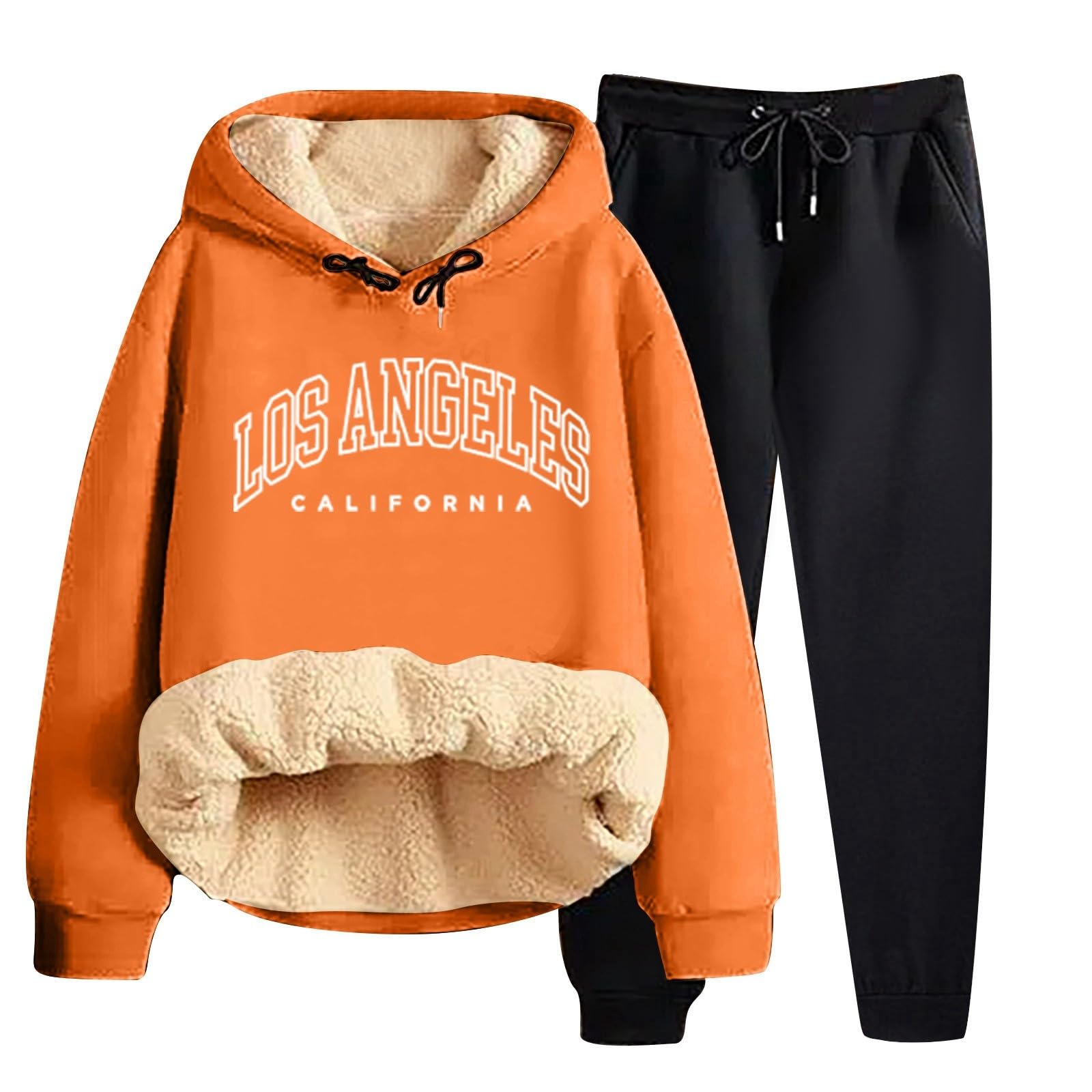 Generico Completo Sportivo Donna 2 Pezzi Maglia Maniche Lunghe e Pantaloni Wide Leg Top e Pantaloni Larghi Tuta Sportiva Casual Loungewear per Tempo Libero Fitness