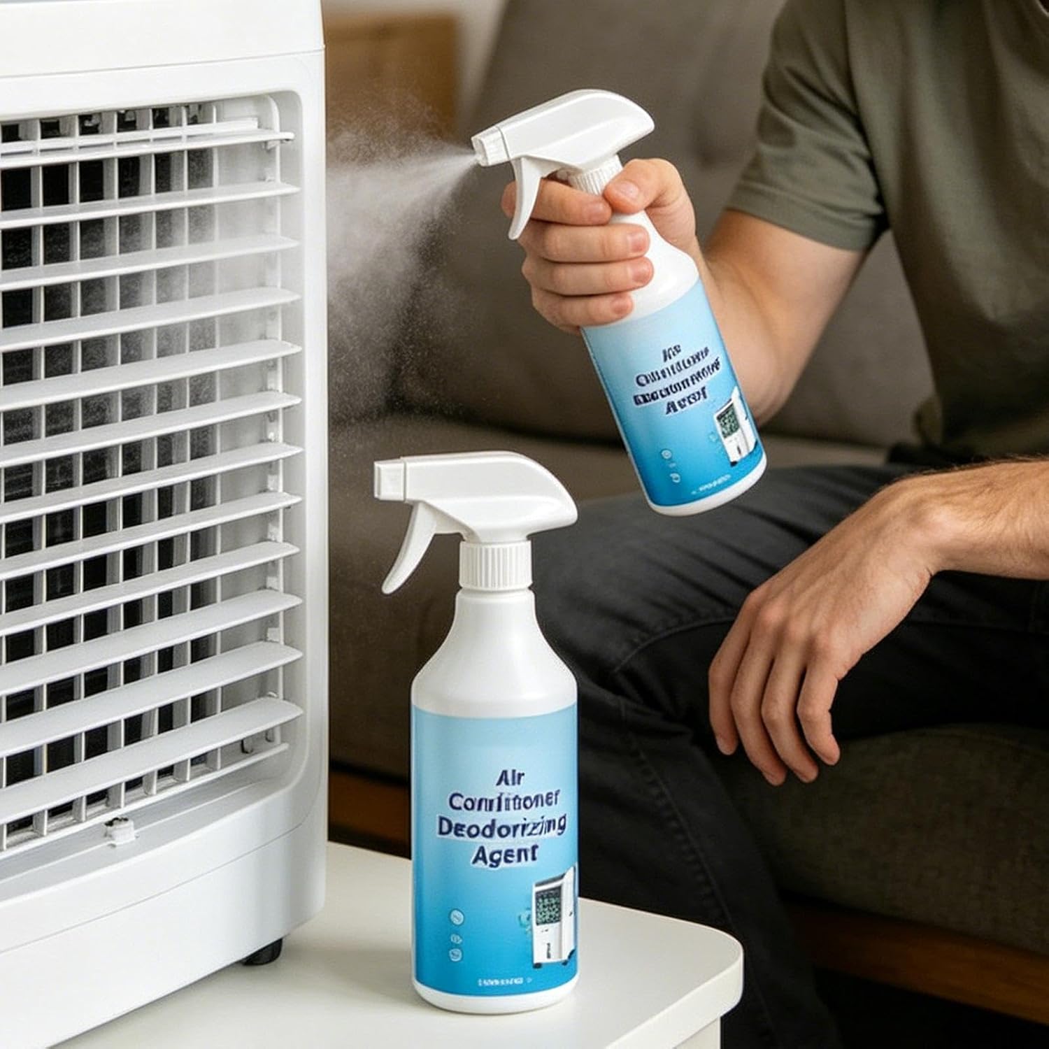 Refreshing Air Duct Cleaner, 120ml Portable Ac Deodorizer Spray, Compact Hvac Cleaning Solution with Smooth Texture for Convenient Handling Home Accessory for Car Vents Fan Basement Office Smell