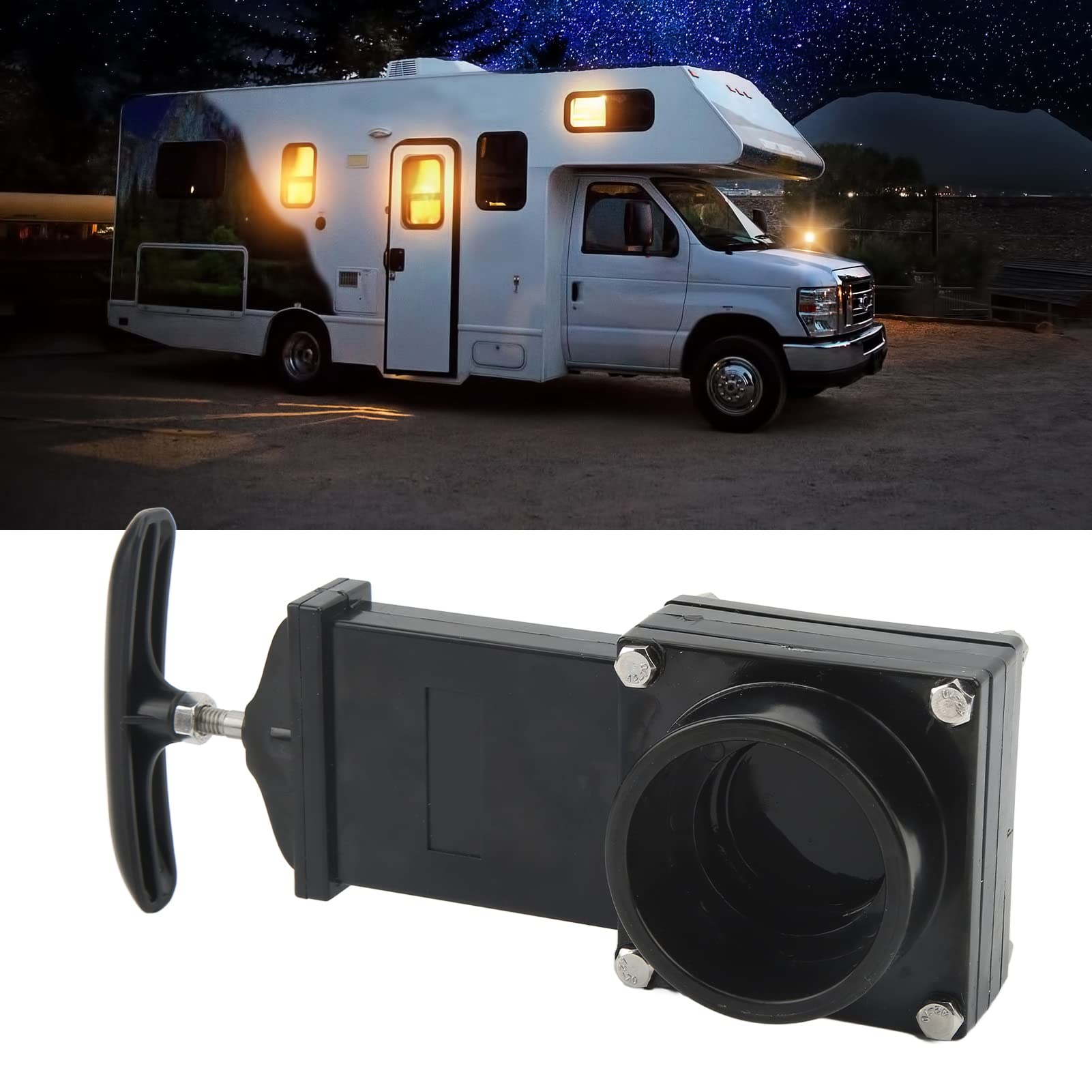 Válvula de Drenaje de RV Válvula de Drenaje de Residuos Válvula de ABS Resistencia Al Desgaste para Tanque de Agua de Caravana 50 Mm ID Válvula de Alcantarillado de Residuos RV