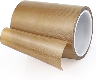 Teflon Fabric Tape (6-inch x 33 Feet) High Temperature PTFE Coated Fiberglass Adhesive Heat Tape for Vacuum Sealer Machine, Hand Impulse Sealers Insulation