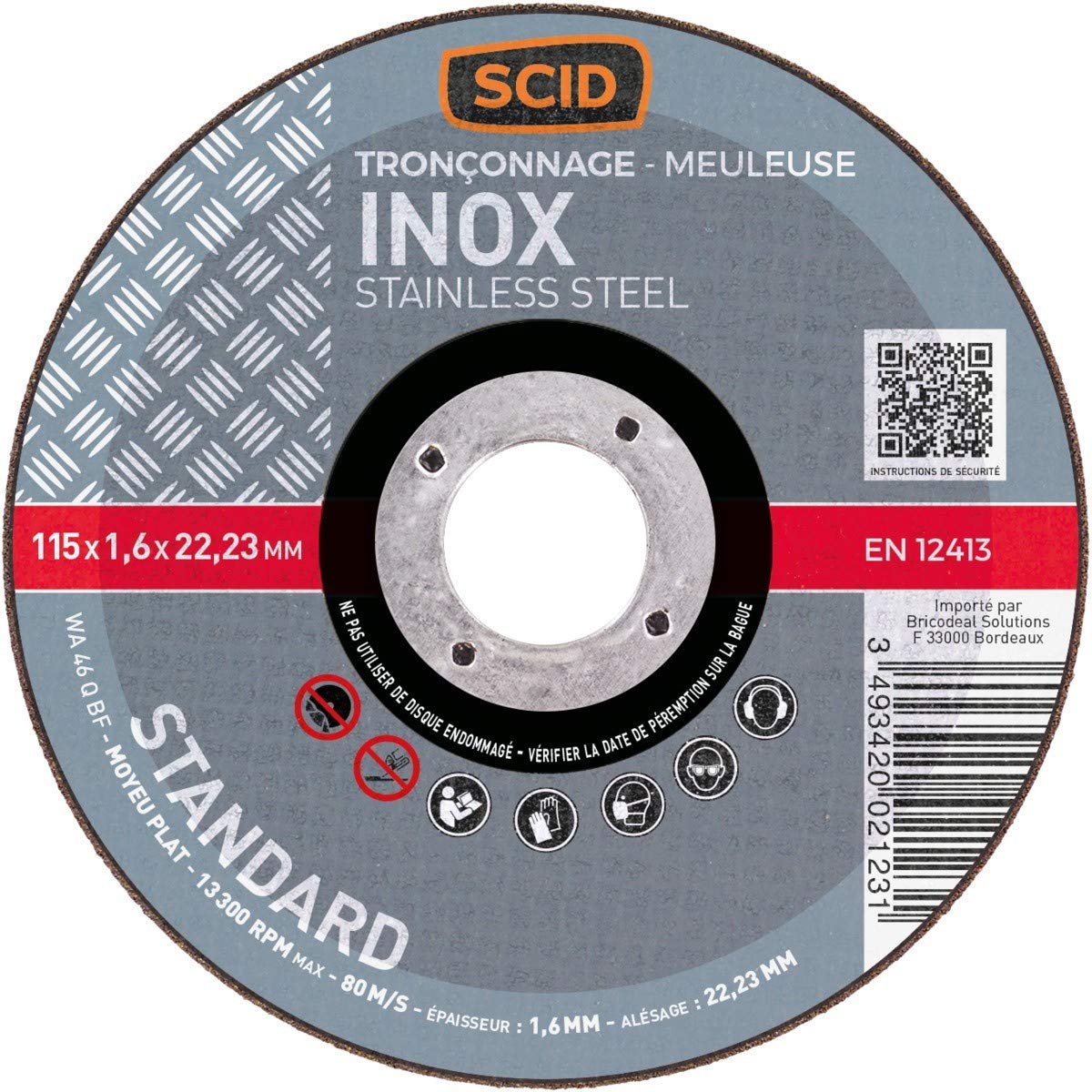 Disque à tronçonner l'inox Ø 125 mm - SCID