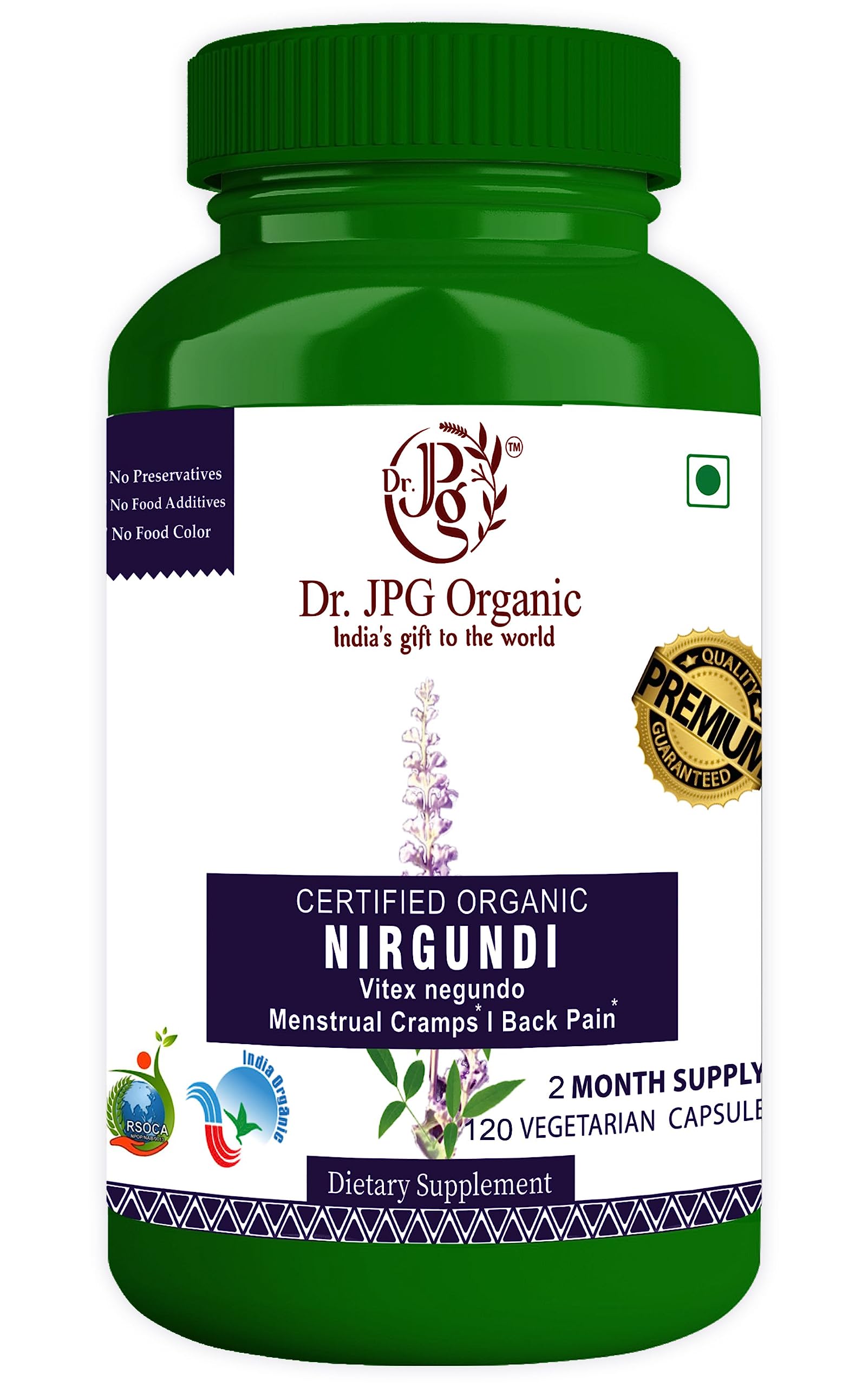 Dr. JPG Organic Nirgundi Capsules For Joint Pain & Back Pain 500mg, 120 Veg. Capsules | INDIA ORGANIC Certified. (B0CC8VL4XD) Amazon Price History, Amazon Price Tracker