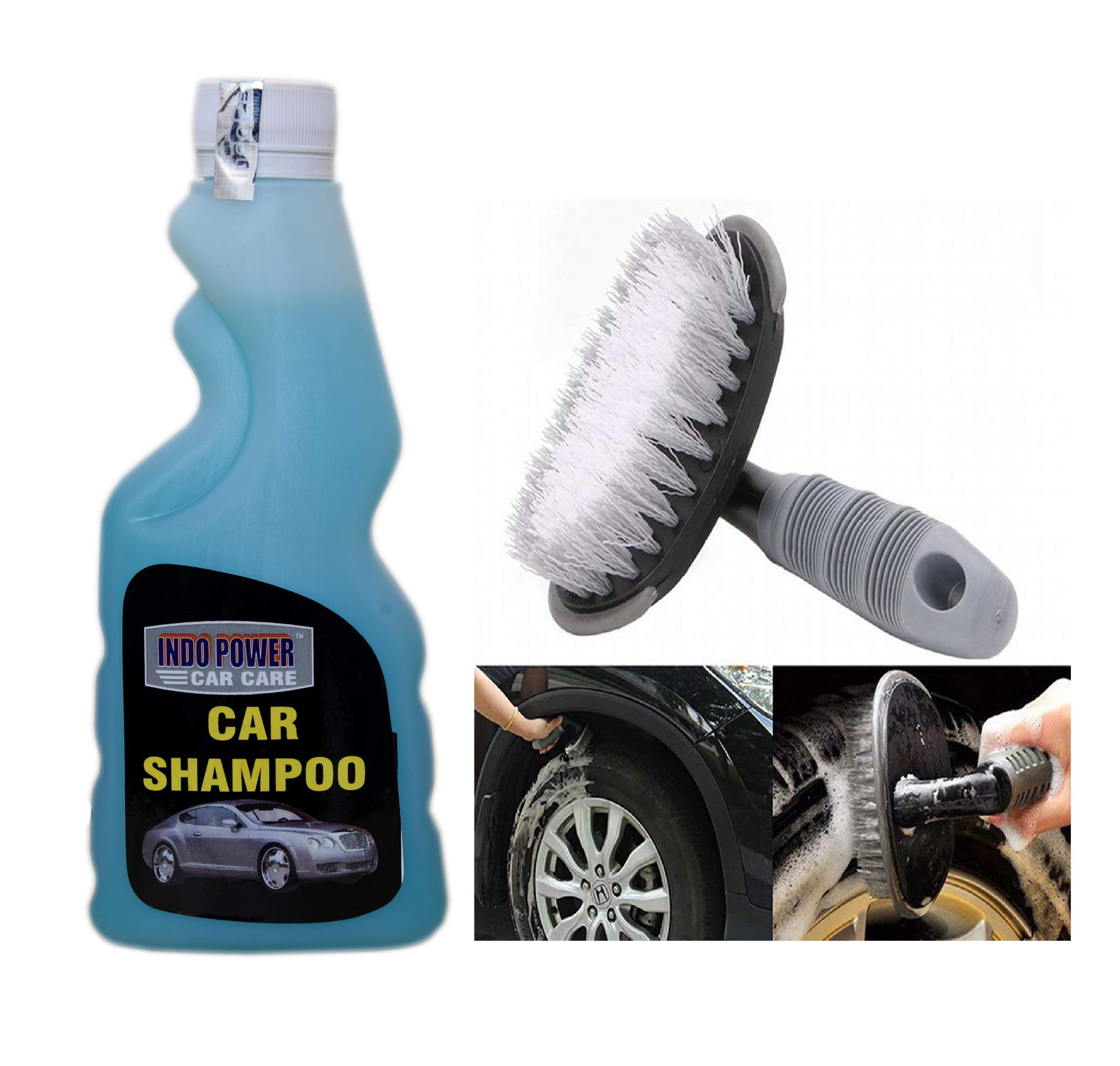 INDOPOWER® a861-CAR Shampoo 250ml. New Pack+All Tyre Cleaning Brush 1 pic-picture-36