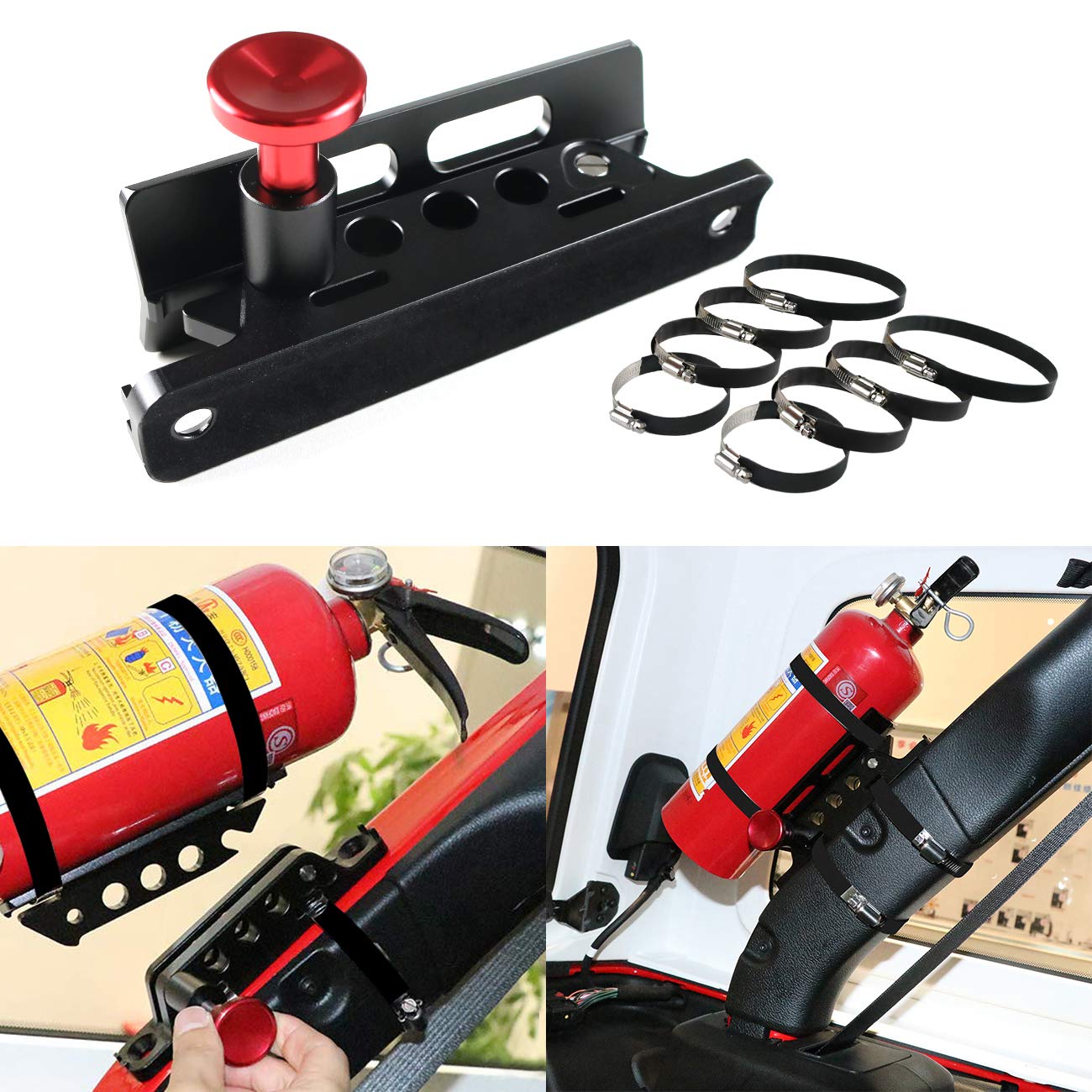 Fire Extinguisher Mount Vehicle Universal Adjustable Roll Bar Fire Extinguisher Bottle Holder
