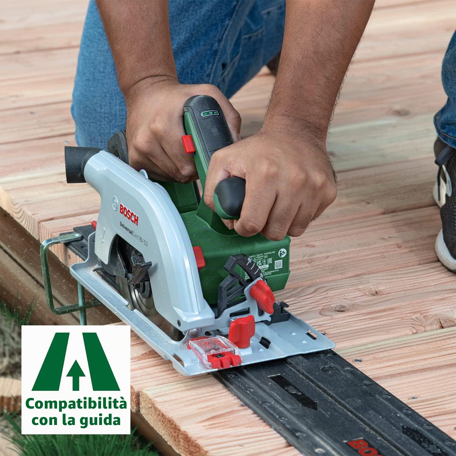 Bosch Sega circolare a batteria UniversalCirc 18V-53 (taglio preciso nel legno; profondità di taglio max. 53 mm; 18 Volt System; senza batteria)