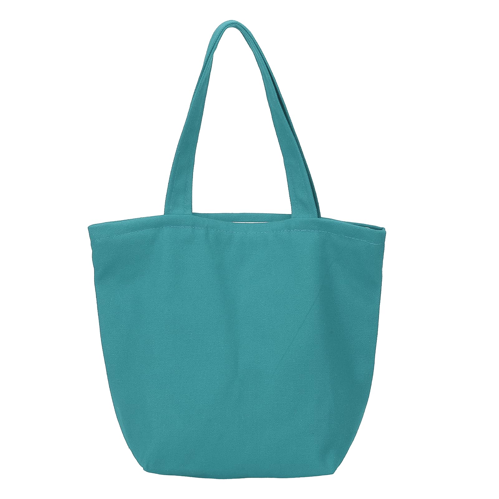 sourcing map Canvas Tote Bag with Zipper Closure,10.2"x3.9",Peacock Blue