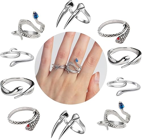 Miniatura 1 de 10 anillos de ganchillo  Anillo de ganchillo ajustable para dedos, guía de hilo de punto, anillos de tensión para tejer a ganchillo, gato,
