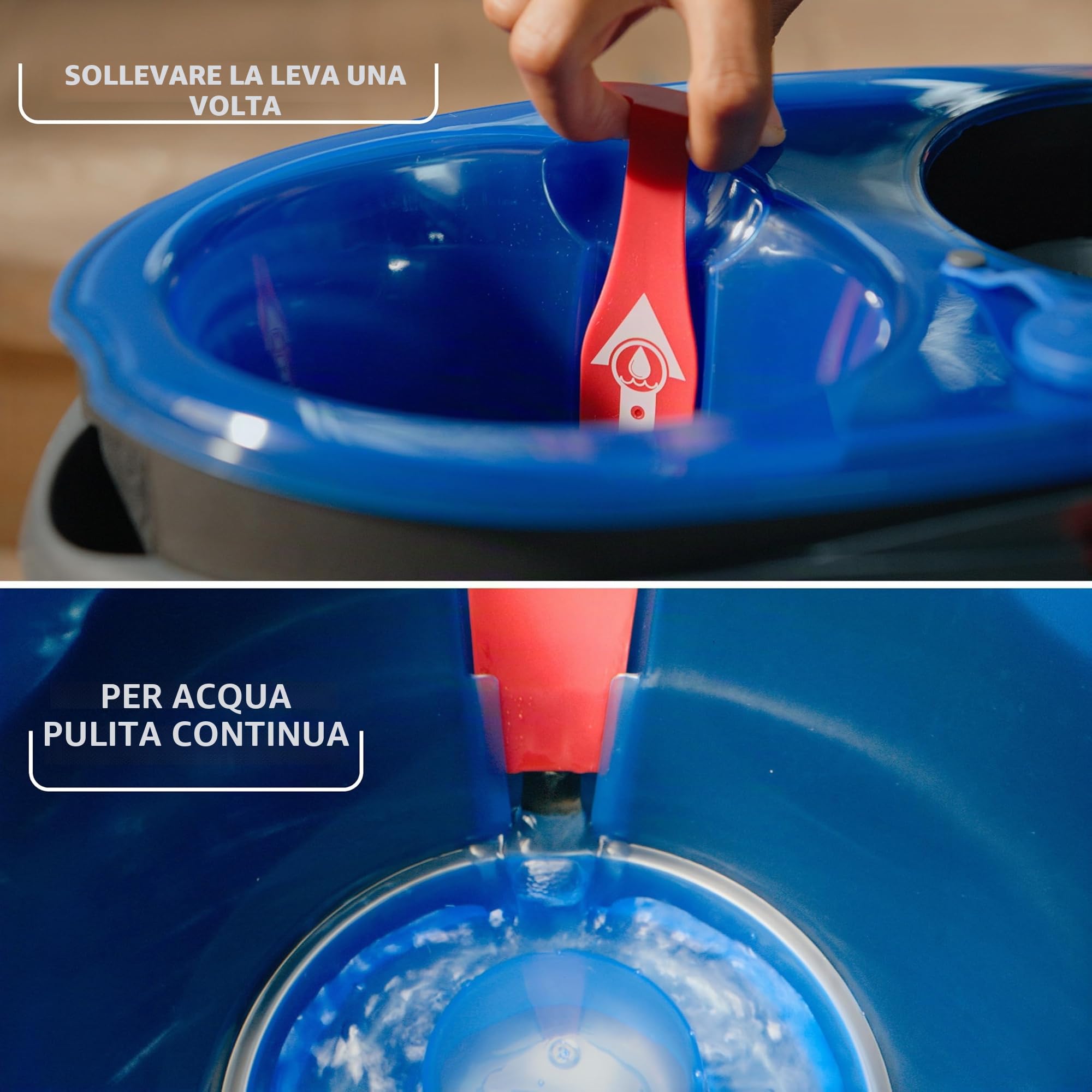 Vileda RinseClean Spin Mop System, separa l'acqua pulita e sporca, strizzatura senza sforzo, set di mocio e secchio in microfibra