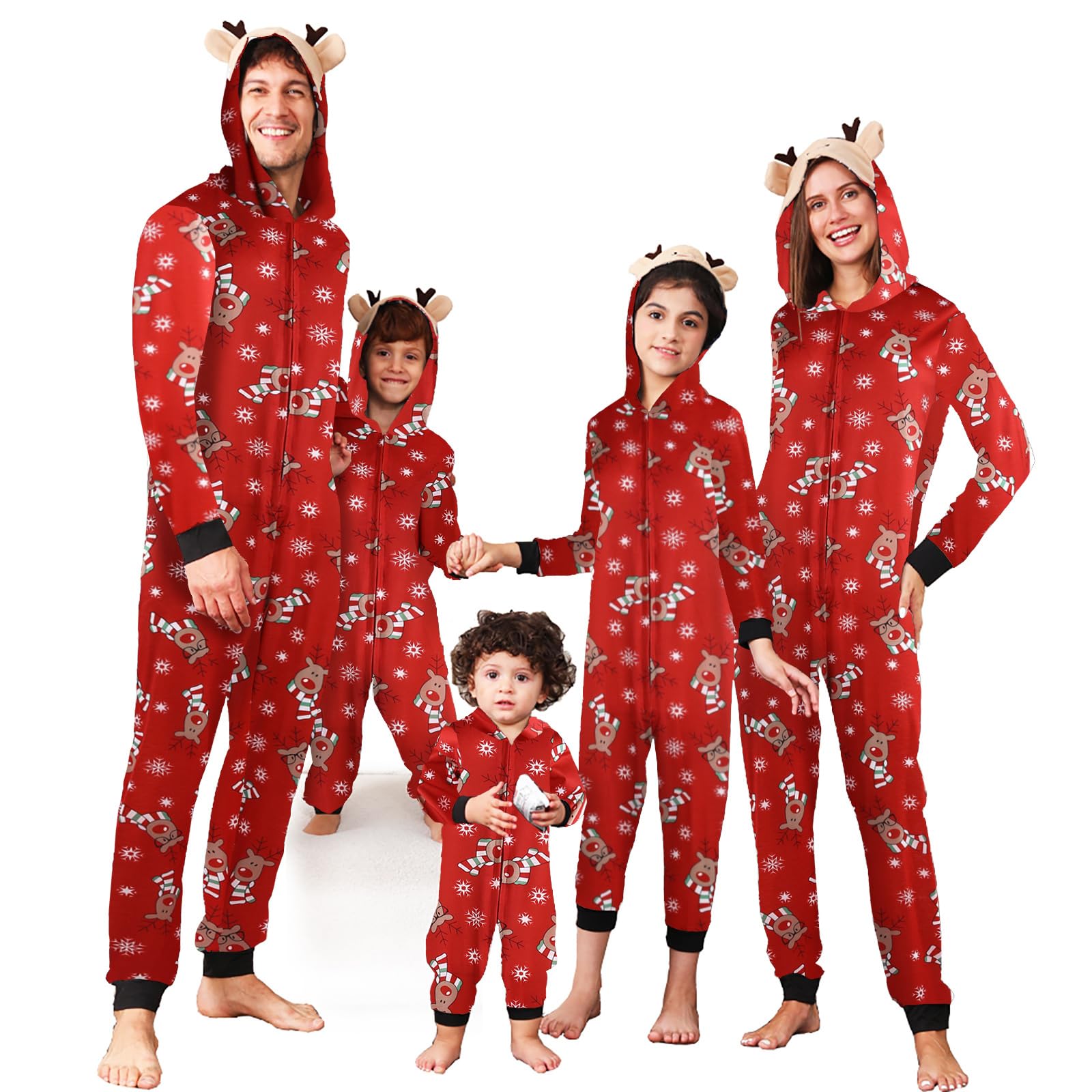 Wobame Christmas Family Pajamas Xmas Pjs Matching Pajama Top Pant Set Holiday Pajamas Sleepwear for Adults Kid