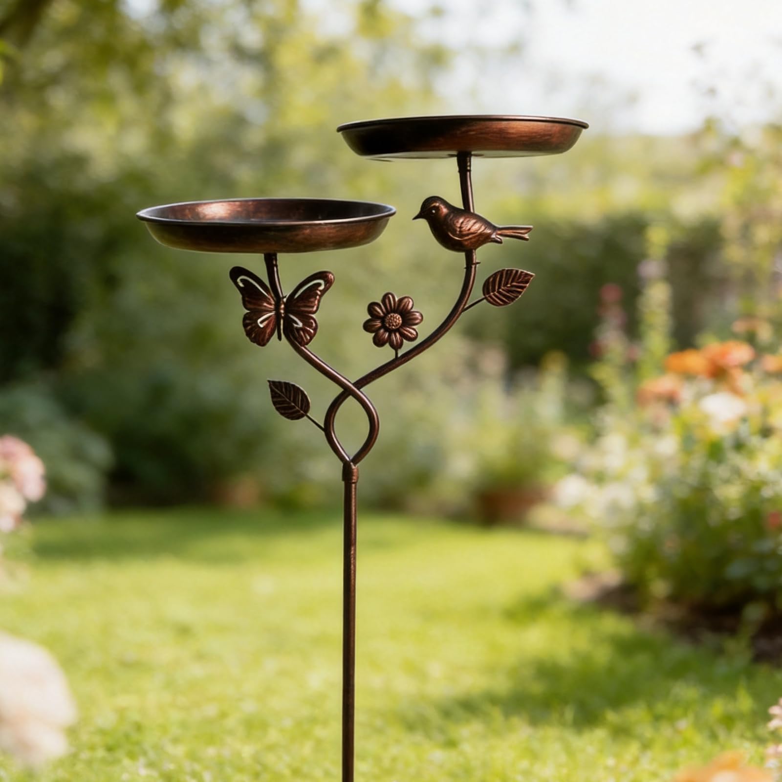 Vogelfutterbad mit versetztem Tablett für Garten