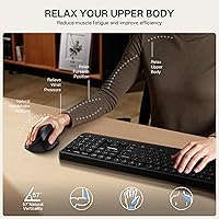 Vista 4 de Philips Ergonomic Mouse - Vertical Mouse with 800/1200/1600 Adjustable DPI, 6 Silent Buttons Design for S/M Hands, Auto Power Saving, Light