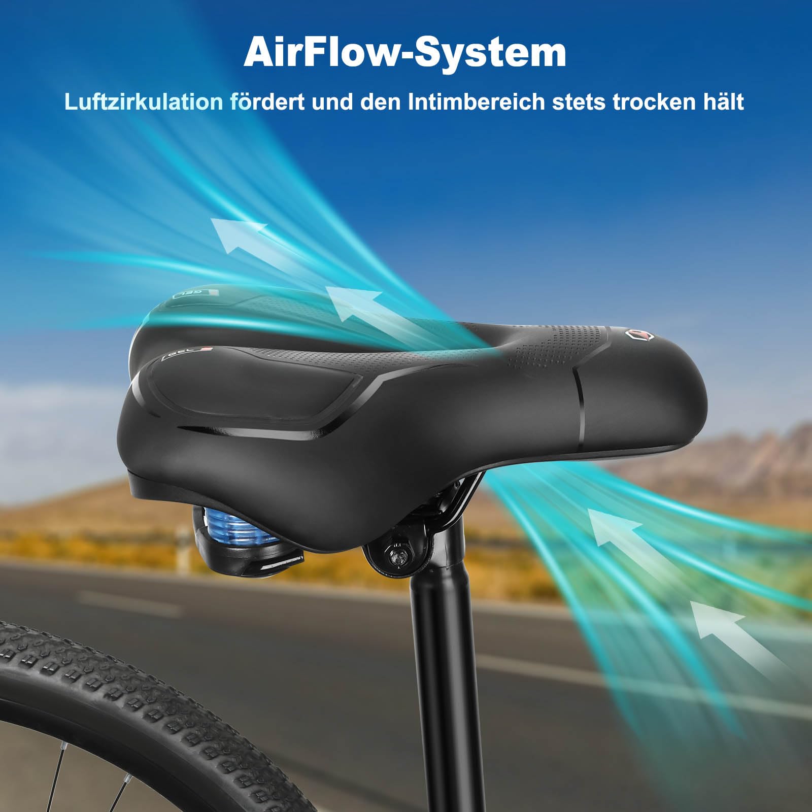 toptrek Selle de vélo pour homme et femme, confortable, douce, ergonomique | Selle de vélo sans douleur | Siège de vélo respirant absorbant les chocs pour vélo électrique, VTT, vélo de route