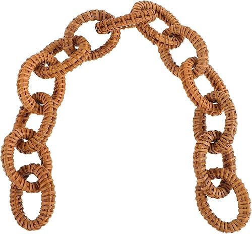 FOMIYES Cadena tejida de ratán de 16.92 pulgadas, cadena decorativa rústica para colgar en la pared, decoración de mesa auxiliar, estilo bohemio,