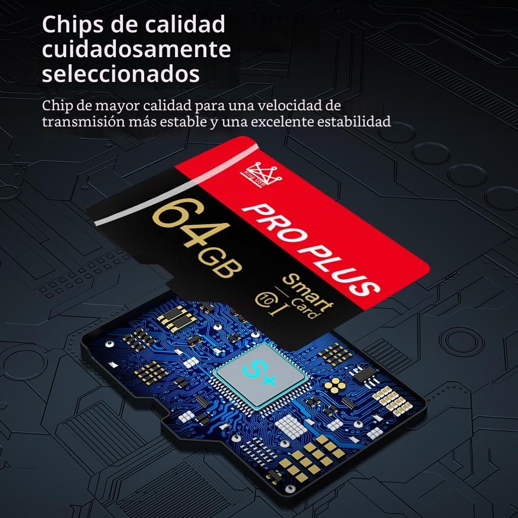 Paquete de 5 tarjetas de memoria de 64 GB con adaptador, tarjeta de memoria de alta velocidad, UHS-I C10 A1 tarjeta TF para tableta/teléfono móvil/cámara/audio del coche/consola de juegos (TF295 64 GB
