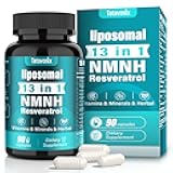 13 in 1 NMNH (Dihydronicotinamide Mononucleotide) 1000mg Per Serving, NMN Supplement Alternative with Liposomal NAD+ and Resveratrol, Non-GMO, Gluten-Free – for Anti-Aging, Energy, Focus – 90 Capsules
