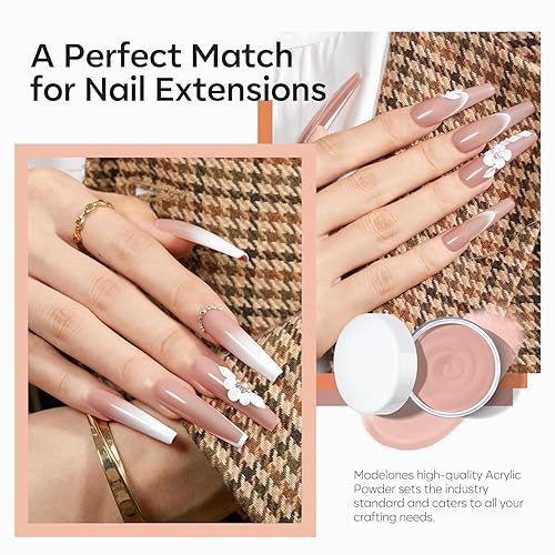 Miniatura 2 de Modelones Polvo acrílico, 4.23 onzas, polvo acrílico de uñas rosa oscuro mejorado para arte de uñas, tallado en 3D, extensiones de uñas francesas,