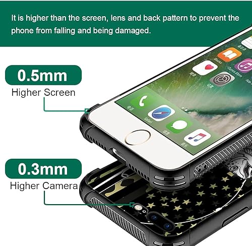 Miniatura 3 de DAIZAG Funda compatible con iPhone 7 Plus8 Plus Camo Fishing American Flag Phone Case a prueba de golpes suave funda para teléfono para niños y