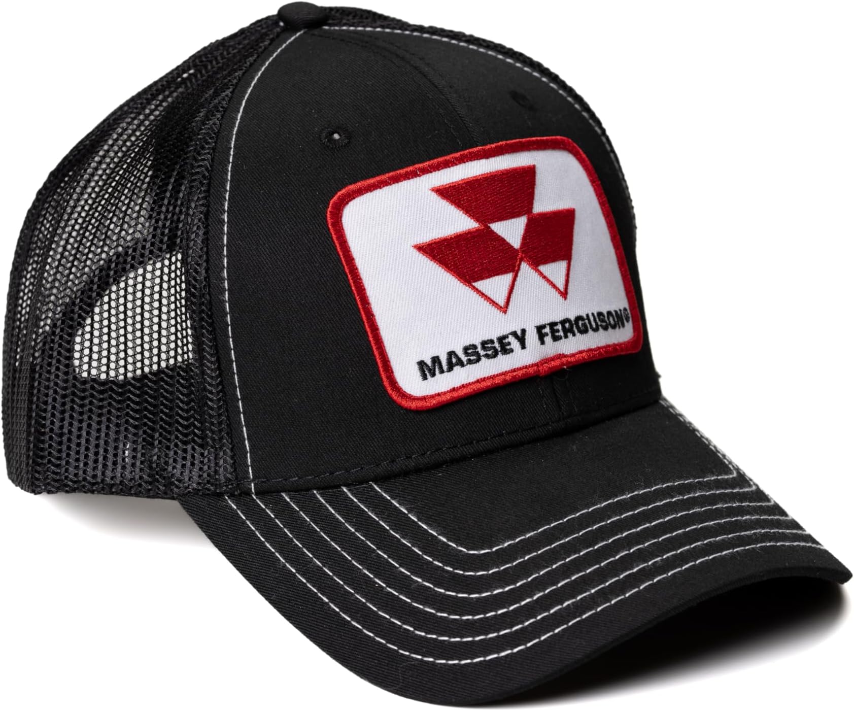 Black Massey Ferguson Tractor Logo Hat with Mesh Back