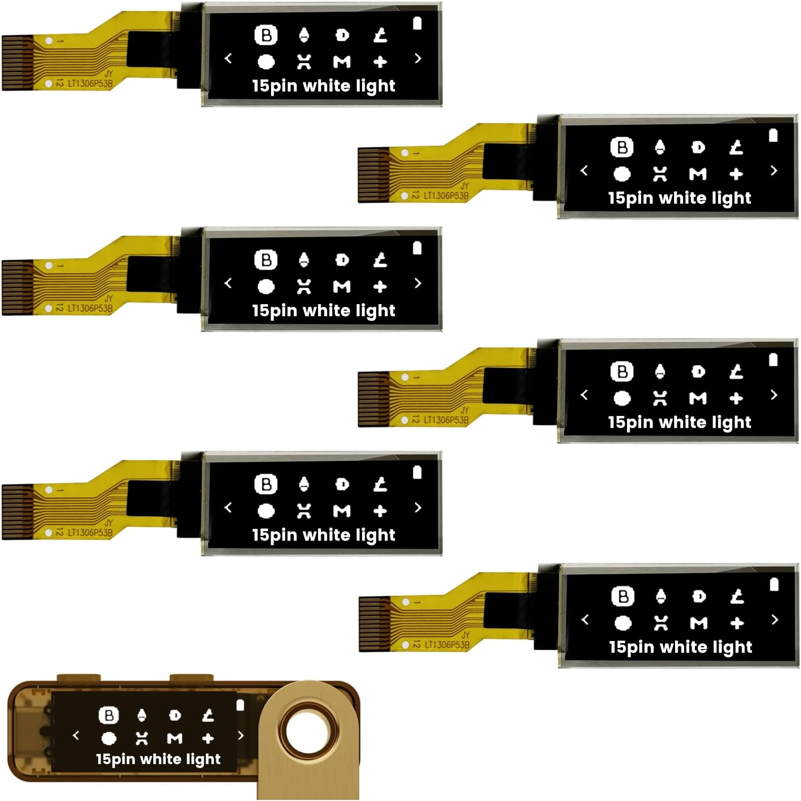 6PCS OLED LCD Display Module, 0.91" 4 Wire SPI Serial OLED Screen Driver,128x32 3.3V ~ 4.2V for Ledger Nano S
