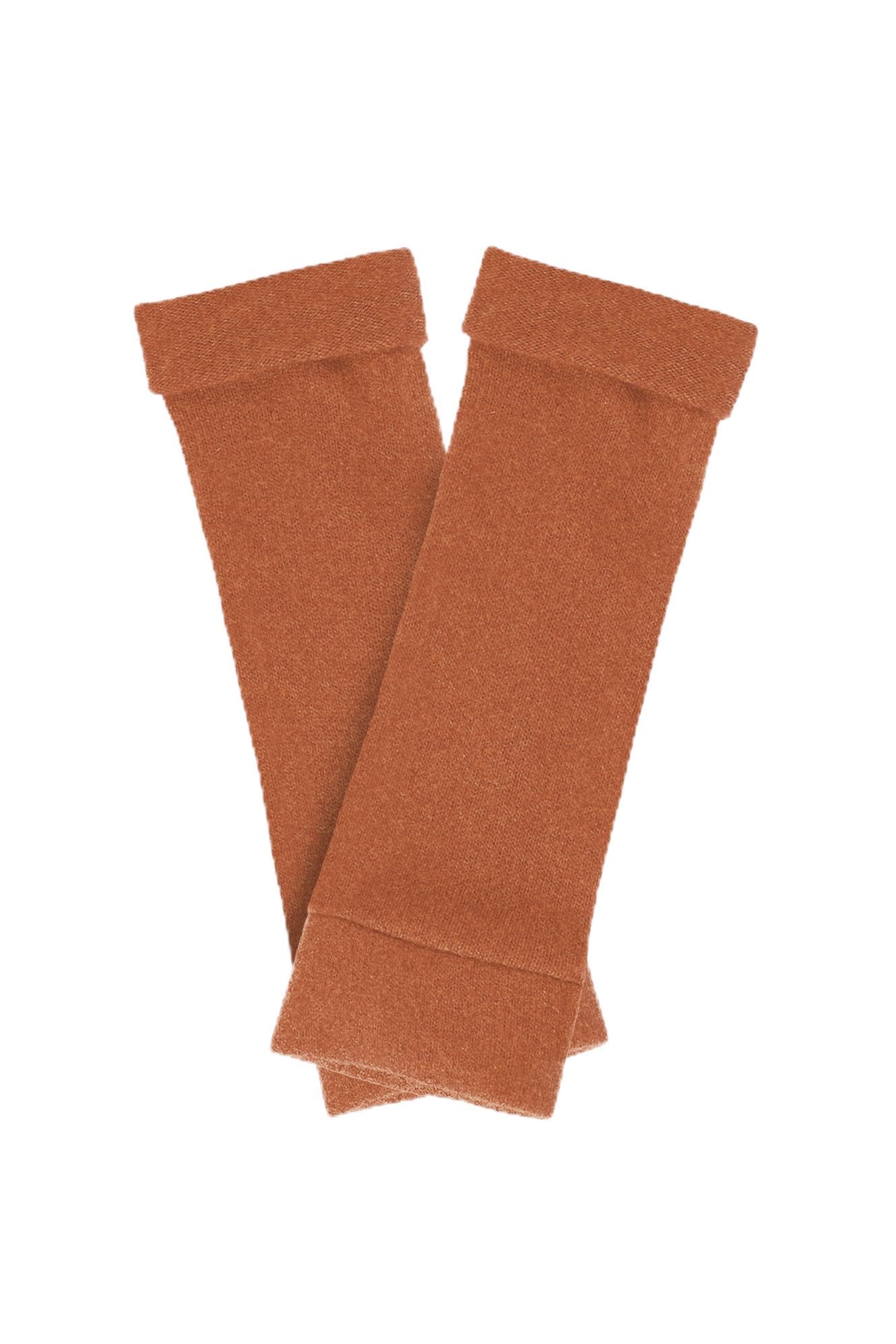 Turtle Doves 100% Recycled Cashmere Fingerless Gloves Russet