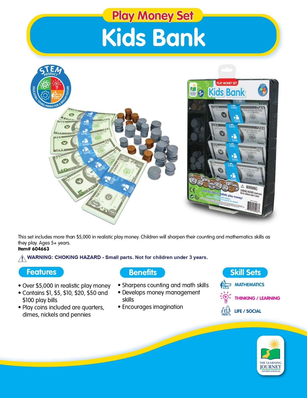 Buy The Learning Journey Kids Bank Play Money Set Play Money for