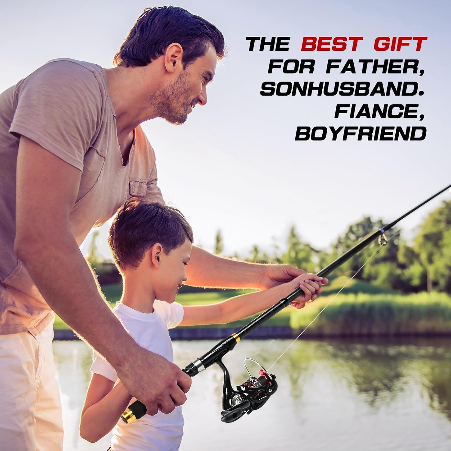 6.89ft Fishing Rod and Reel Combo, 2PCS Telescopic Carbon Fiber Fishing Rod, Spinning Reels *2, Fishing Line *2, Fishing Hooks Bait Set, Portable Fishing Pole Set with Carrier Bag