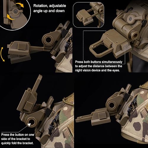 Miniatura 4 de FMA Airsoft Caza Tactical GPNVG18 Modelo simulado Gafas de visión nocturna sin función, prismáticos de cuatro tubos y L4G19 NVG Soporte de casco de