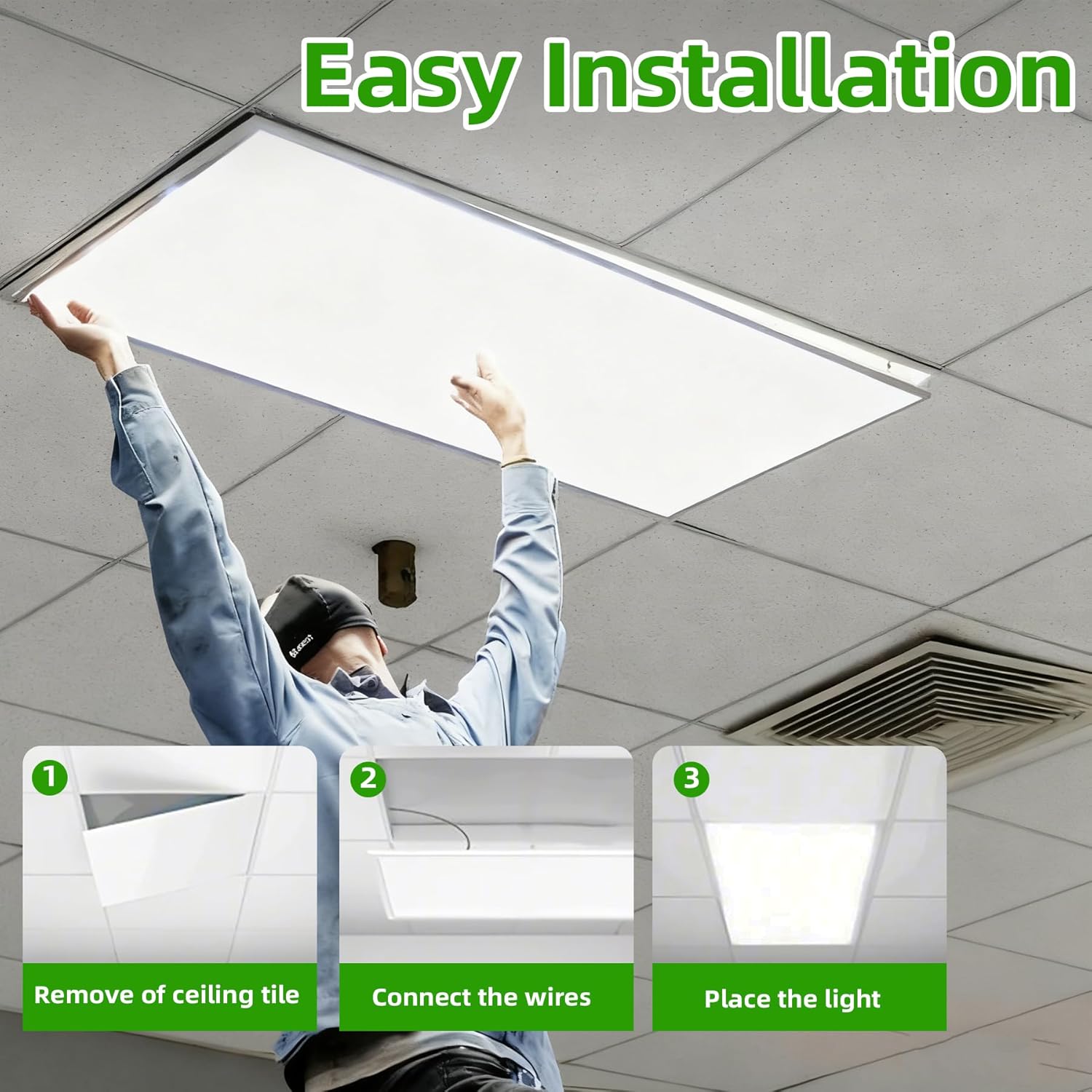 WYZM 2X4 LED Flat Panel Light,4 Pack,0-10V Dimmable,7800 Lumens,5000K Daylight White Color, Drop Ceiling Flat LED Light Panel,Recessed Edge-Lit Troffer Fixture (24)