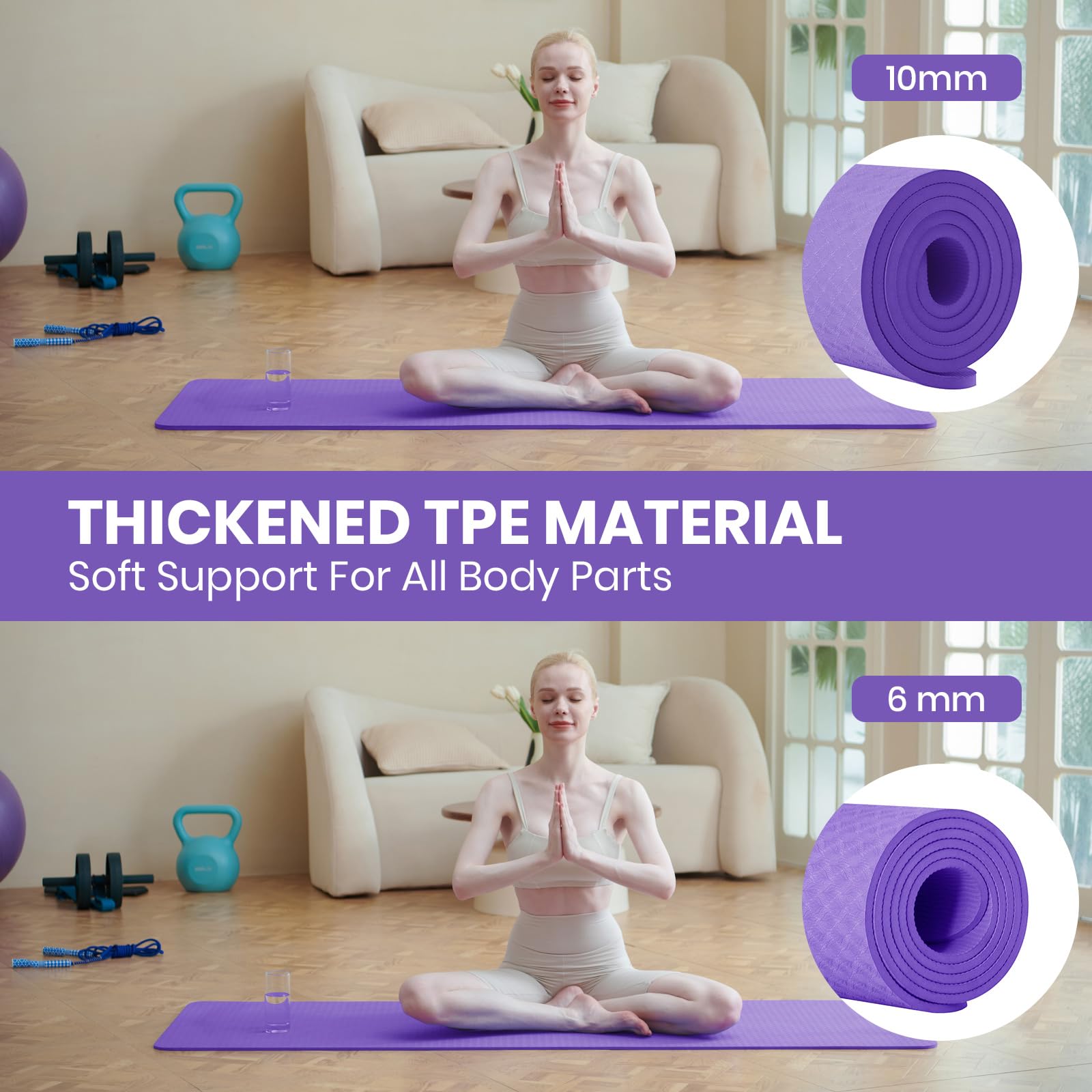 Good Nite - Alfombrilla de yoga extra gruesa (10 mm)
