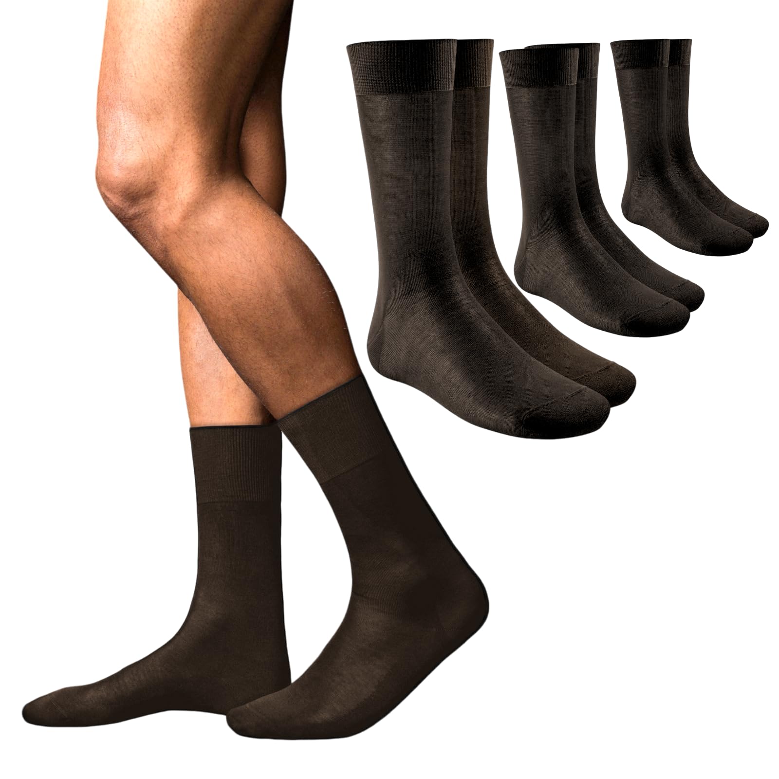 LADY·C 3 pares – Calcetines finos Dublo, mezcla de lana afeitada corta para hombre elegantes